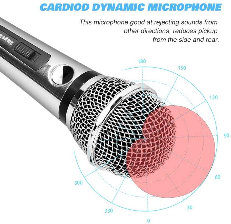 Wired Dynamic Karaoke Microphones, Professional Handheld Vocal Mic with