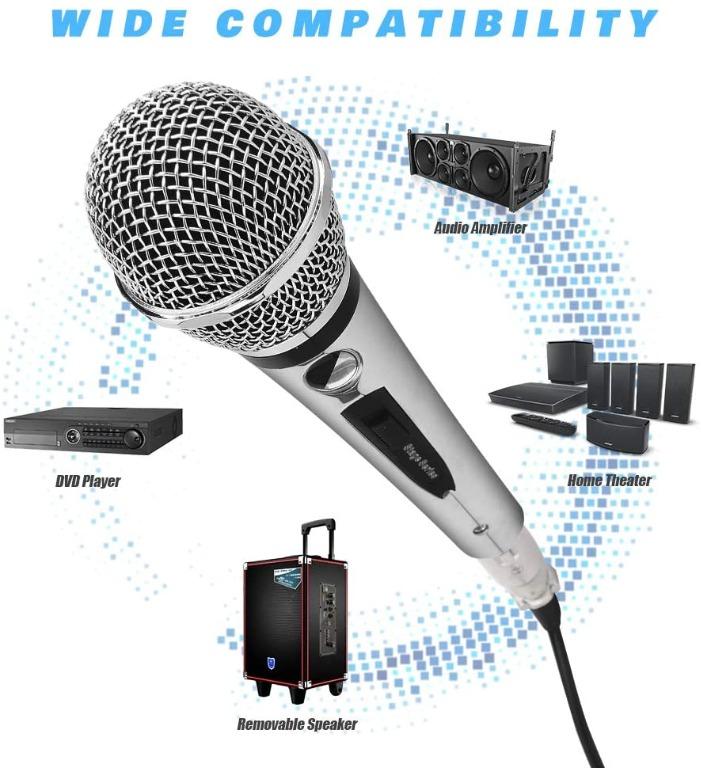 Wired Dynamic Karaoke Microphones, Professional Handheld Vocal Mic with