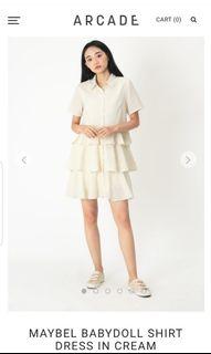 Aforarcade Maybel Babydoll Shirt Dress in Cream