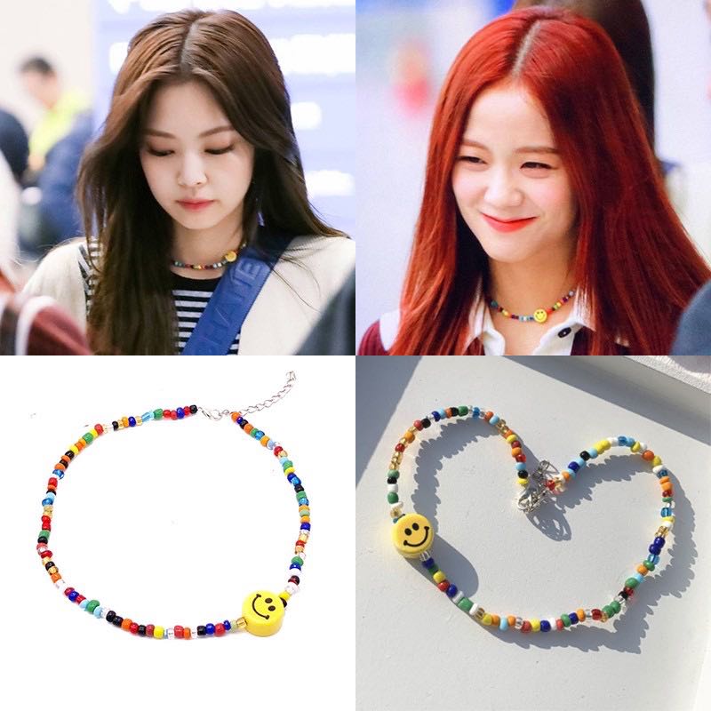 Smiley face sales necklace beads