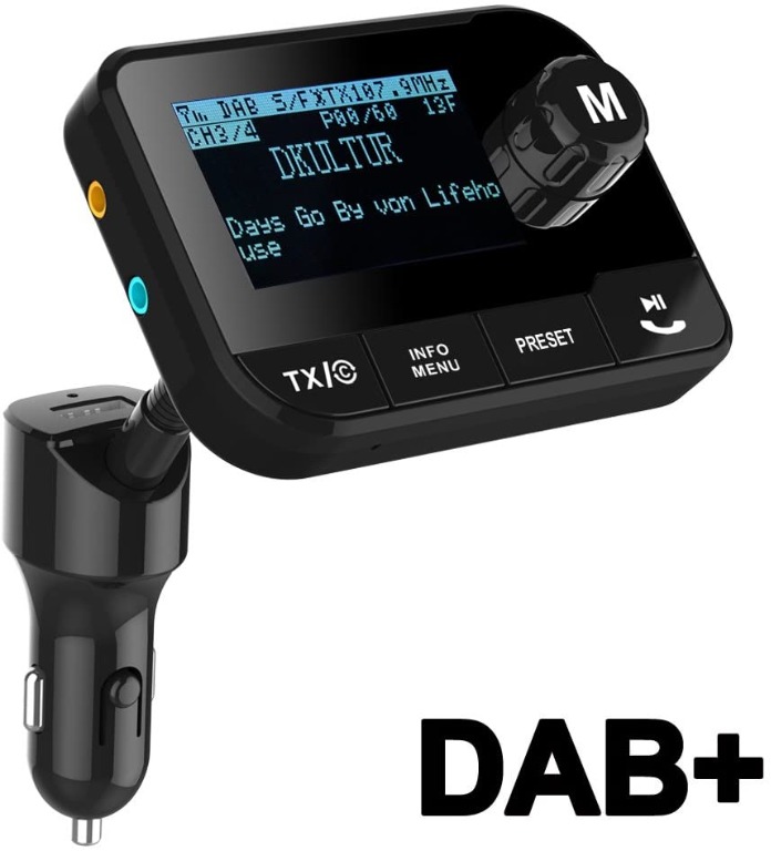 Blufree In Car DAB/DAB+ Adapter, 2.3" Display DAB Digital Radio