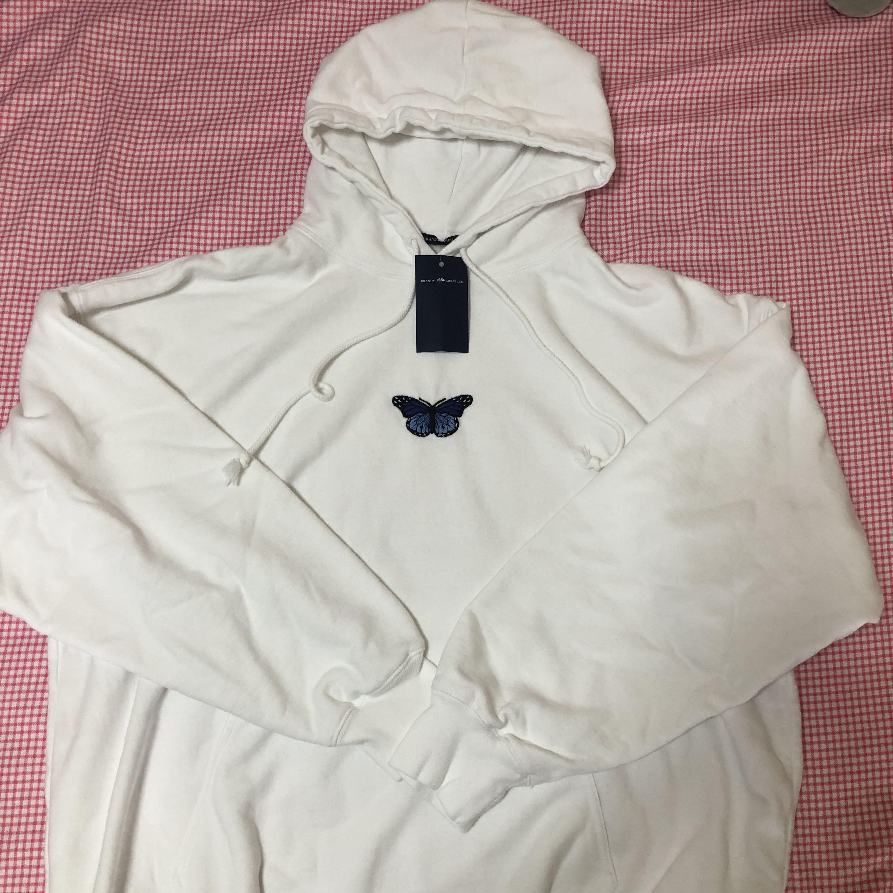 BNWT Brandy Melville Christy blue butterfly hoodie Women s