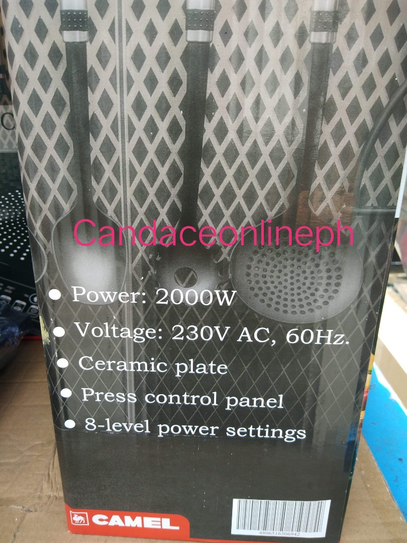 Camel Induction Cooker (Category: Cookware & Accessories) located in Manila. Submitted by annafinds (Listing ID 1003778959, Image 2). Description: Pang emergency pag naubusan ng gas ngaung ECQ.order na POWER: 2000W VOLTAGE: 230V AC, 60Hz CERAMIC PLATE PRESS CONTROL PANEL 8-LEVEL POWER SETTINGS *with free cooking pot *matipid dahil mabilis makaluto *with warranty sa main Payment thru bpi/gcash Delivery via Lalamove Plus delivery fee Sure orders on