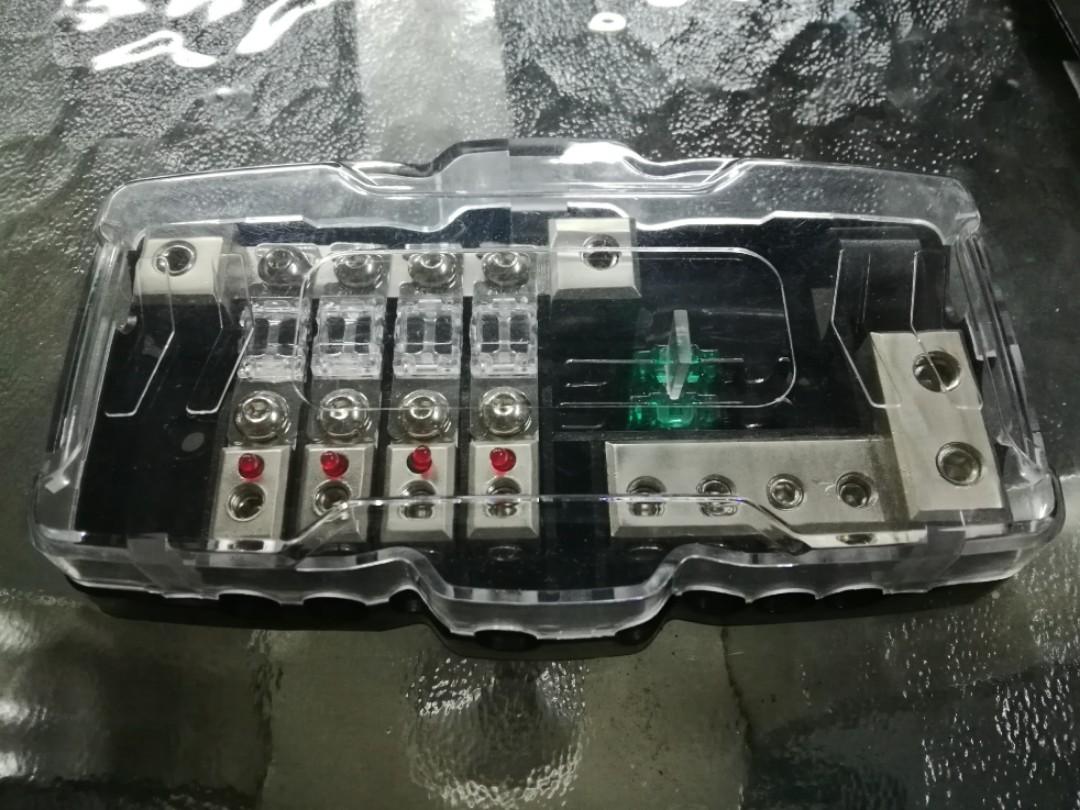 Car Audio Power Amp Ground Distribution Fuse Block Box Car