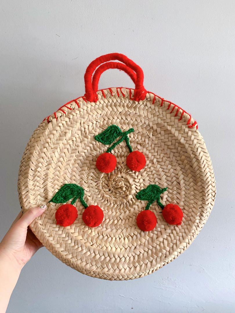 Cherry Straw Bag Women s Fashion Bags Wallets Tote Bags on