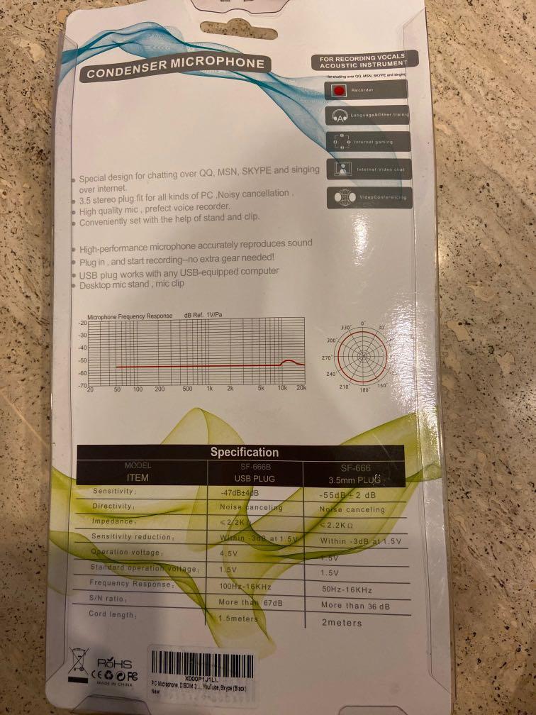 Disdim Condenser Microphone, Audio, Microphones on Carousell