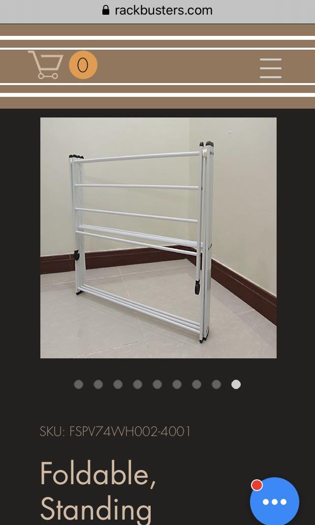 Foldable, Standing ClothesRack (Category: Clothes Drying Rack) located in Del Monte. Submitted by cindsd (Listing ID 1003941749, Image 3). Description: This foldable, 3-tiered frame laundry drying rack, made of iron pipe with PVC shrink film finished, offers a simple solution for conveniently air-drying clothes, which means lower overall costs. With 11 drying rods for more drying space great for hanging towels, clothes and accessories. The entire