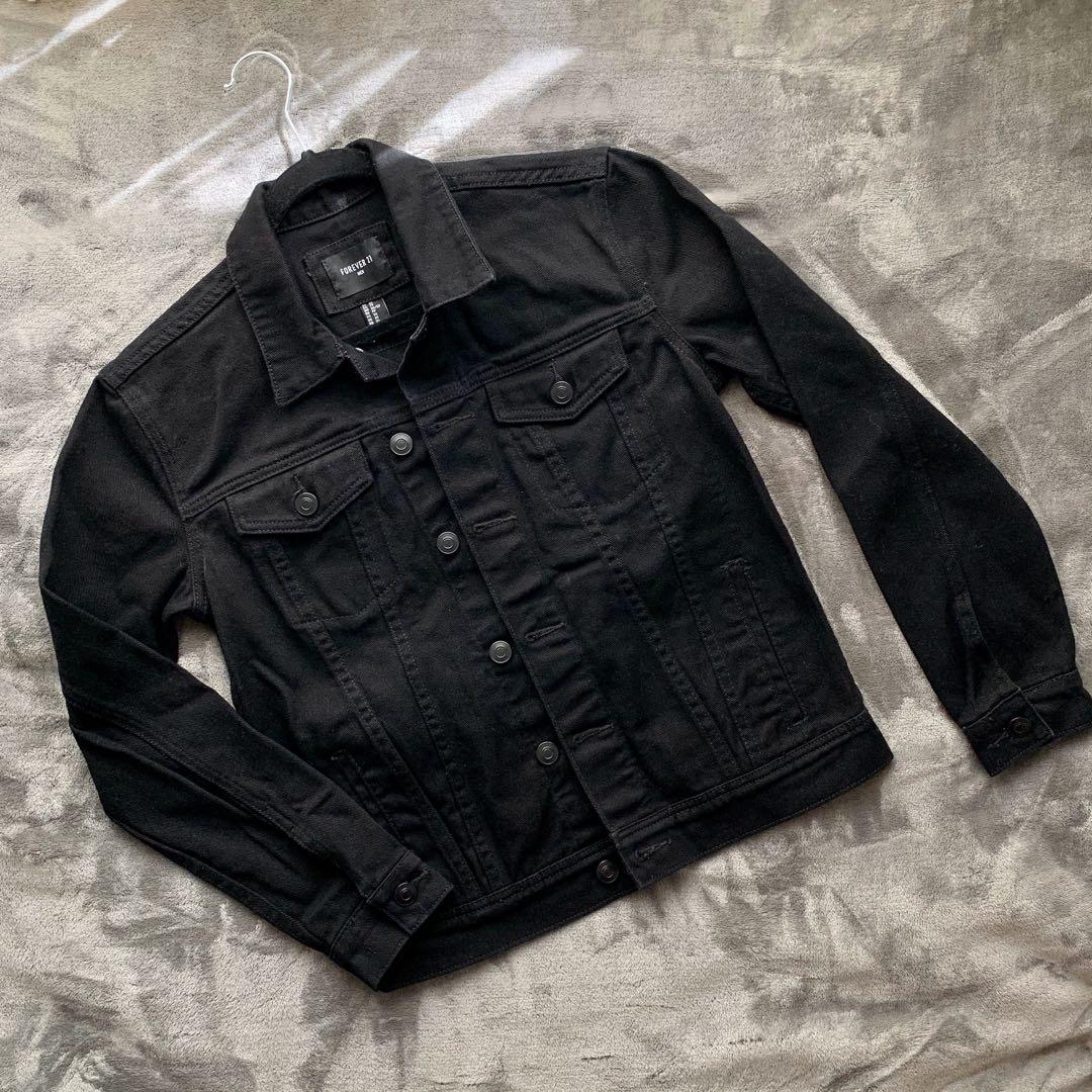 Forever 21 black jean jacket sales