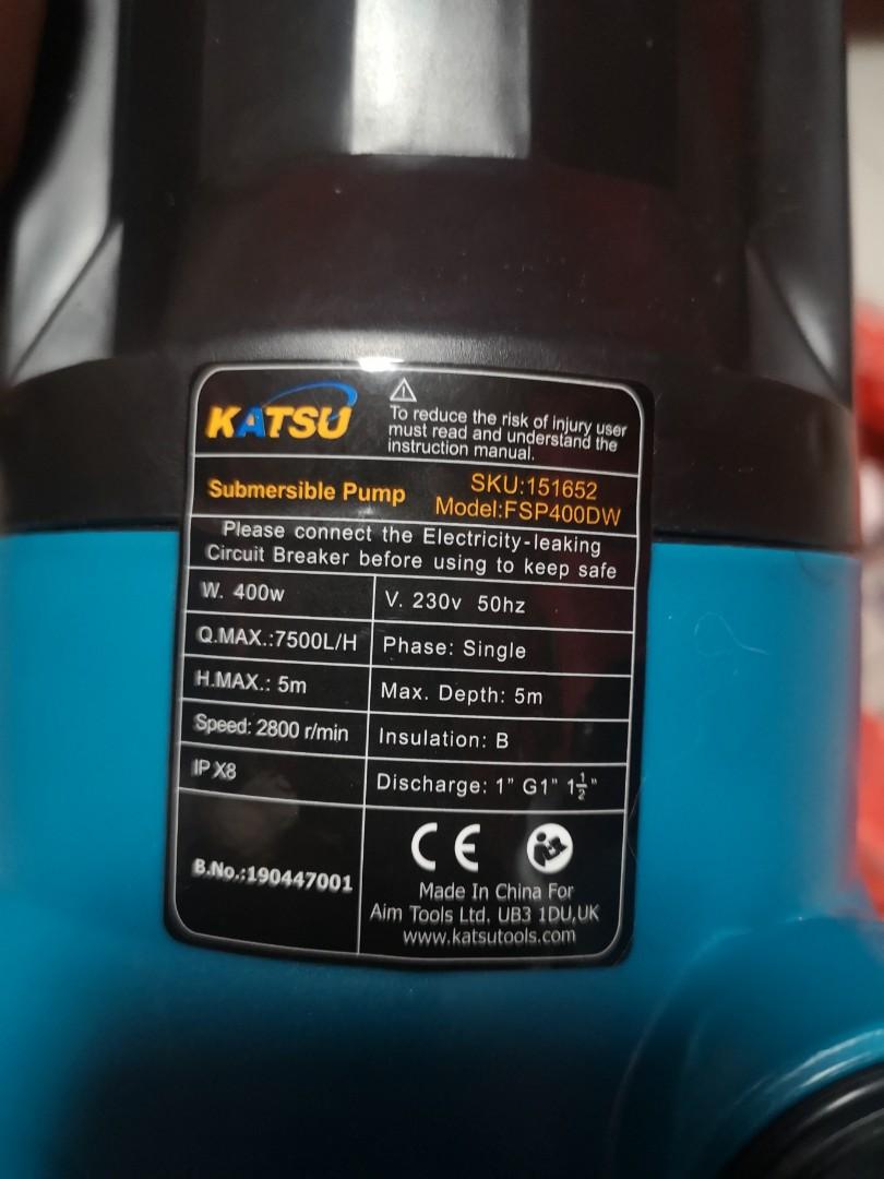 Katsu submersible water pump., Everything Else on Carousell