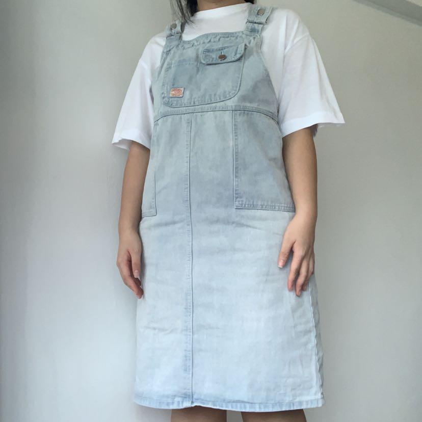 light denim overall dress