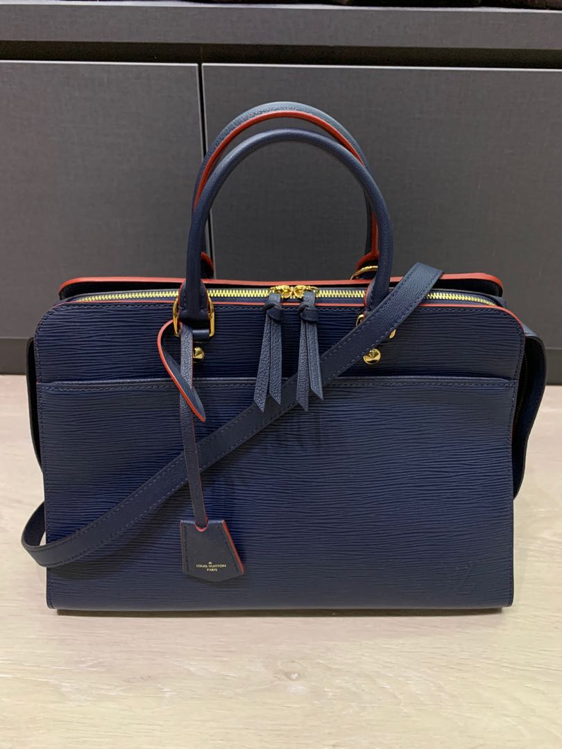 LOUIS VUITTON M54150 Epi Vaneau GM Shoulder Bag Hand Bag EpiLeather Navy/Red