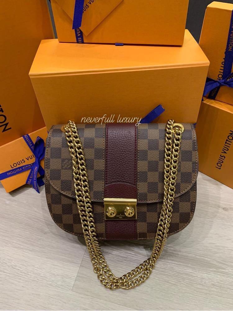 Louis Vuitton Wight Handbag Damier with Leather at 1stDibs