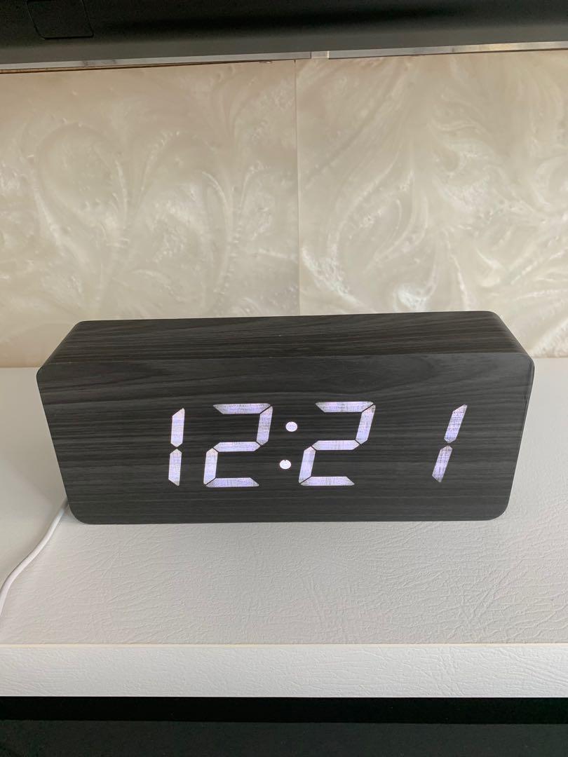 Modern Digital Wood Clock, Furniture & Home Living, Home Decor, Clocks