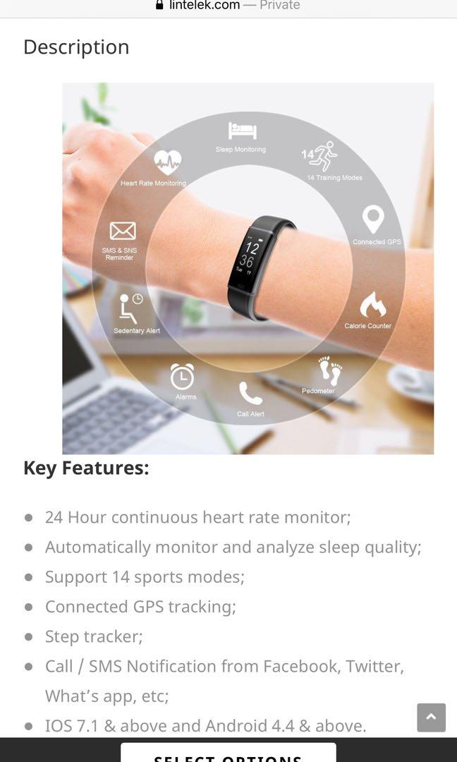 NEW Lintelek Fitness Tracker Lintelek ID130Plus HR Fitness