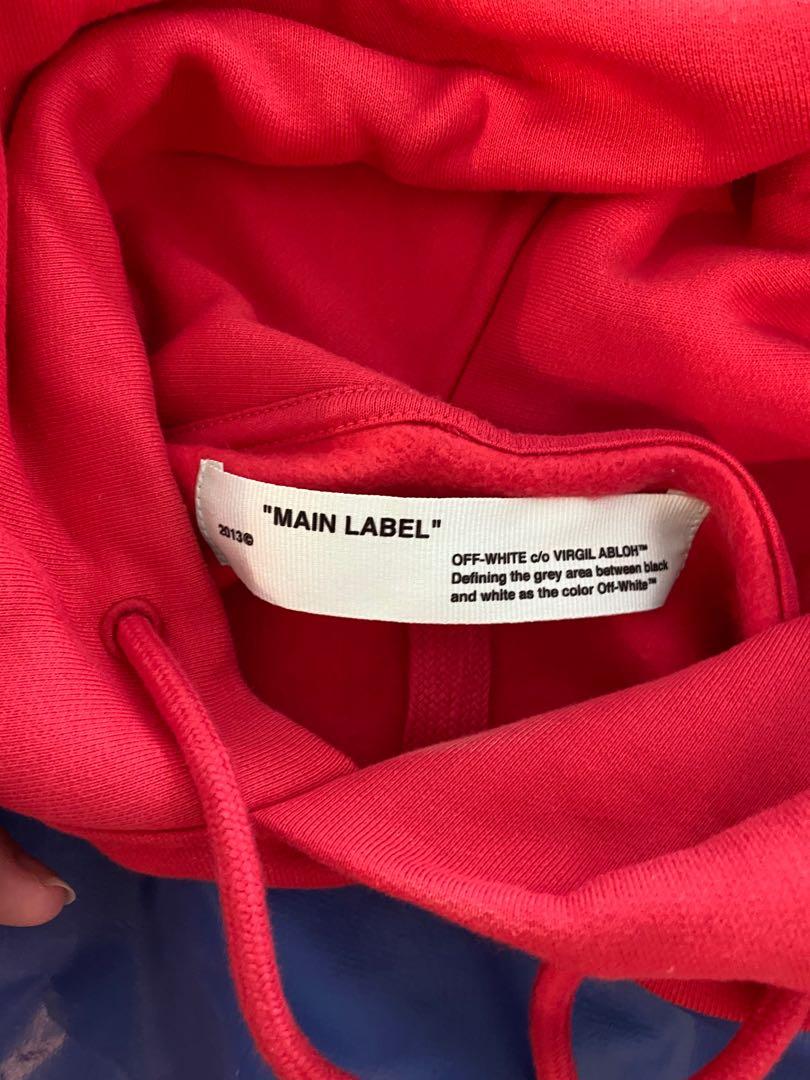Off White Red Diagonal Bernini Over Hoodie