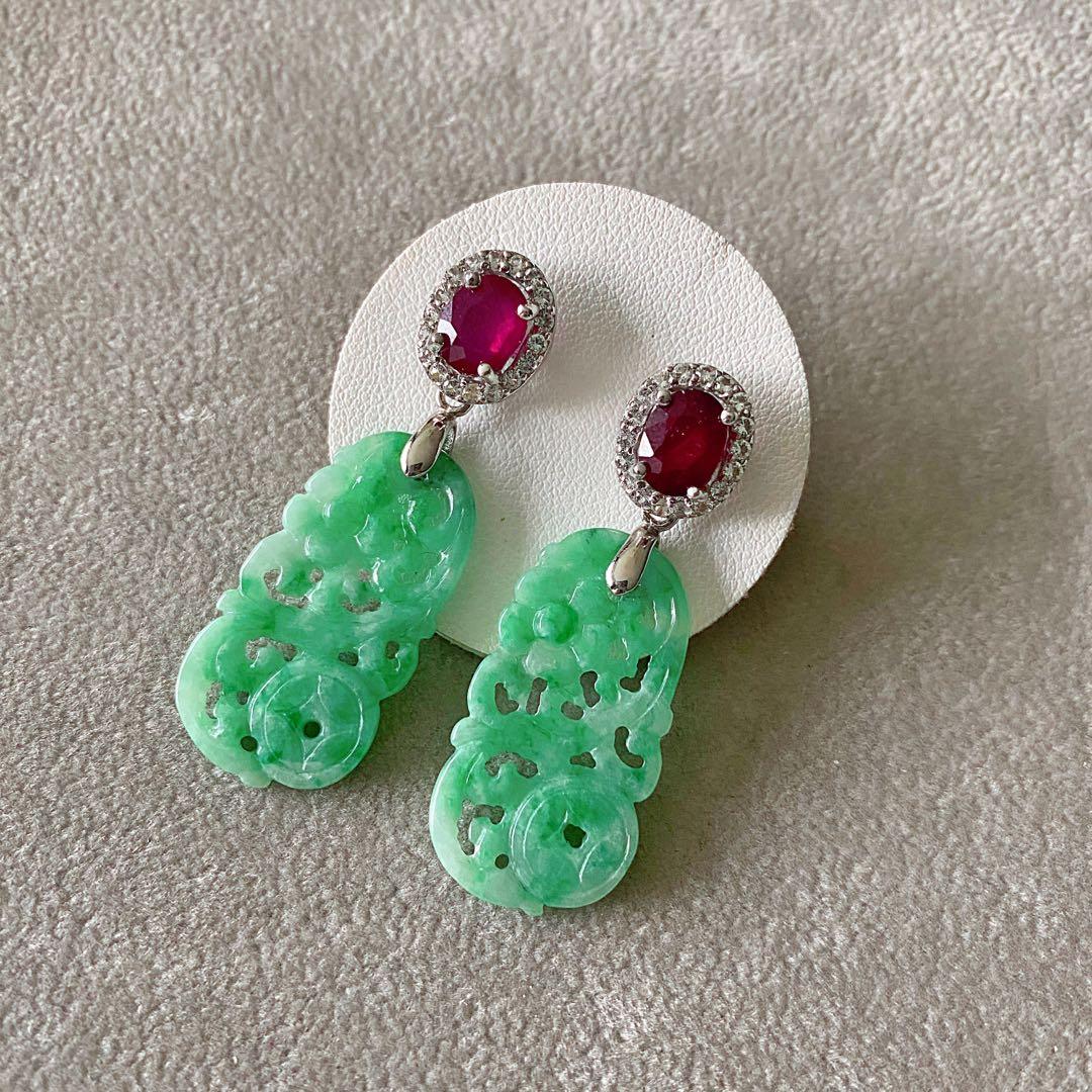 Jadeite earrings store for sale