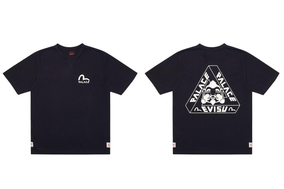 S) Palace Evisu T-shirt Black, Men's Fashion, Tops & Sets, Tshirts 