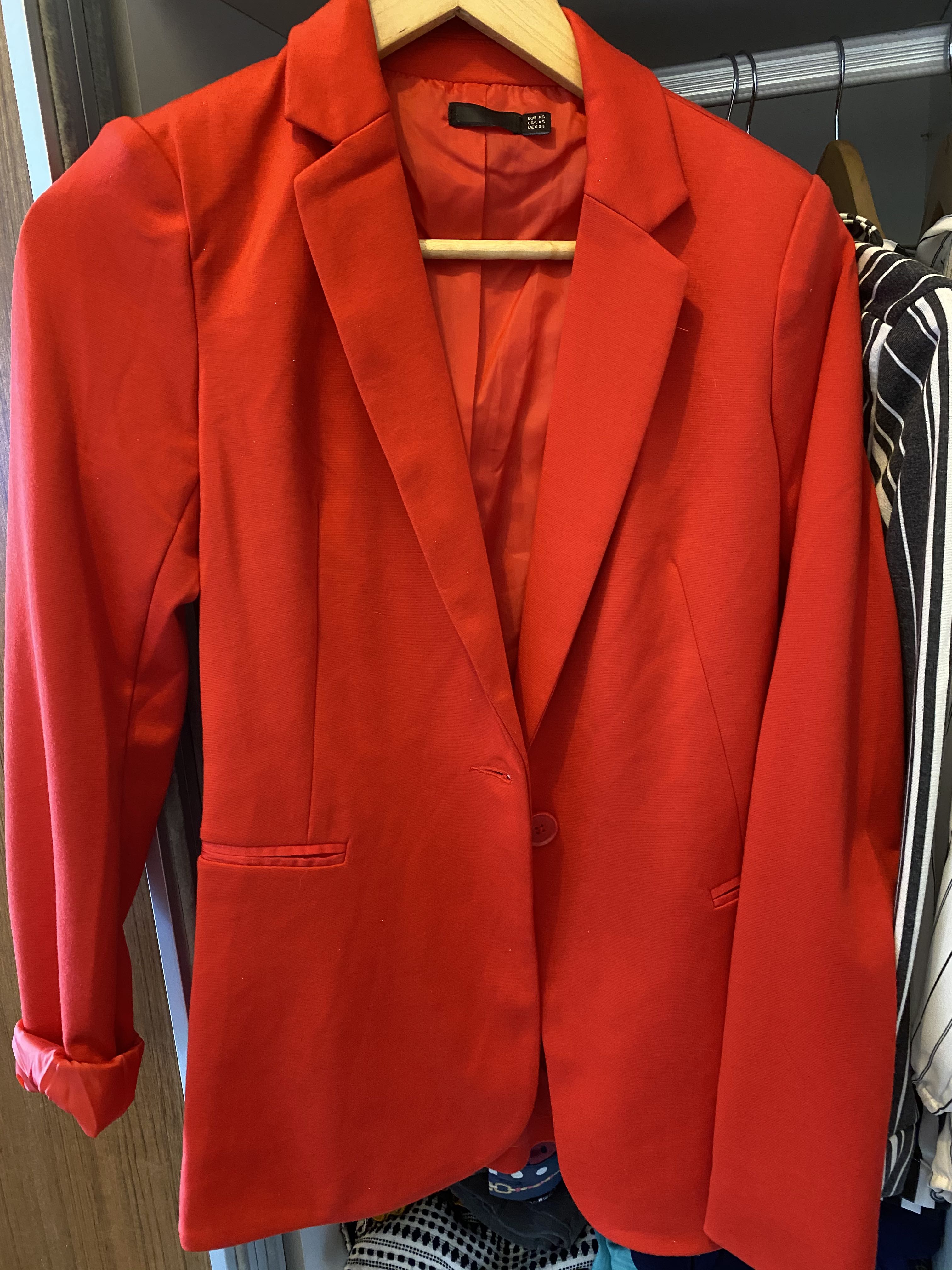 stradivarius red coat