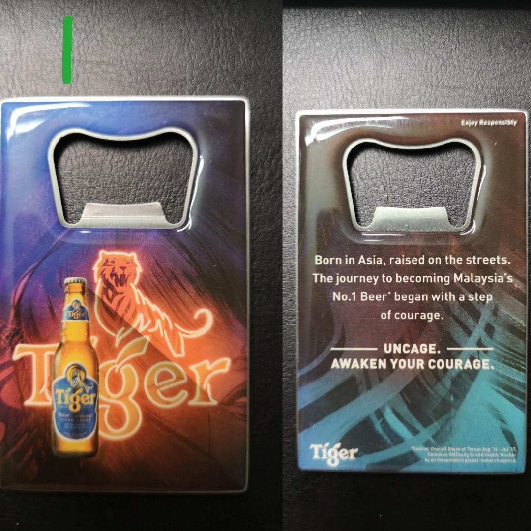 TIGER BEER Metal BOTTLE OPENER & LIGHTER 2015 Collectors MALAYSIA 3" 