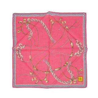正品vintage中古💋 Fendi頸鍊圖案粉色小方巾