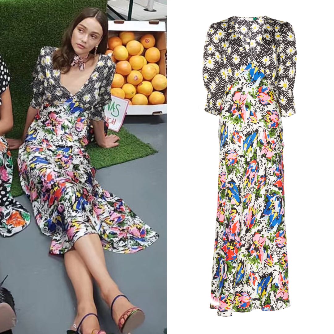 💎 Rixo London Zadie Midi Short Sleeved Dress in Floral Daisy authentic RL,  Women's Fashion, Tops, Sleeveless on Carousell