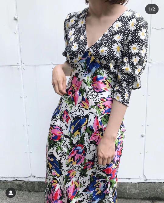 💎 Rixo London Zadie Midi Short Sleeved Dress in Floral Daisy authentic RL,  Women's Fashion, Tops, Sleeveless on Carousell