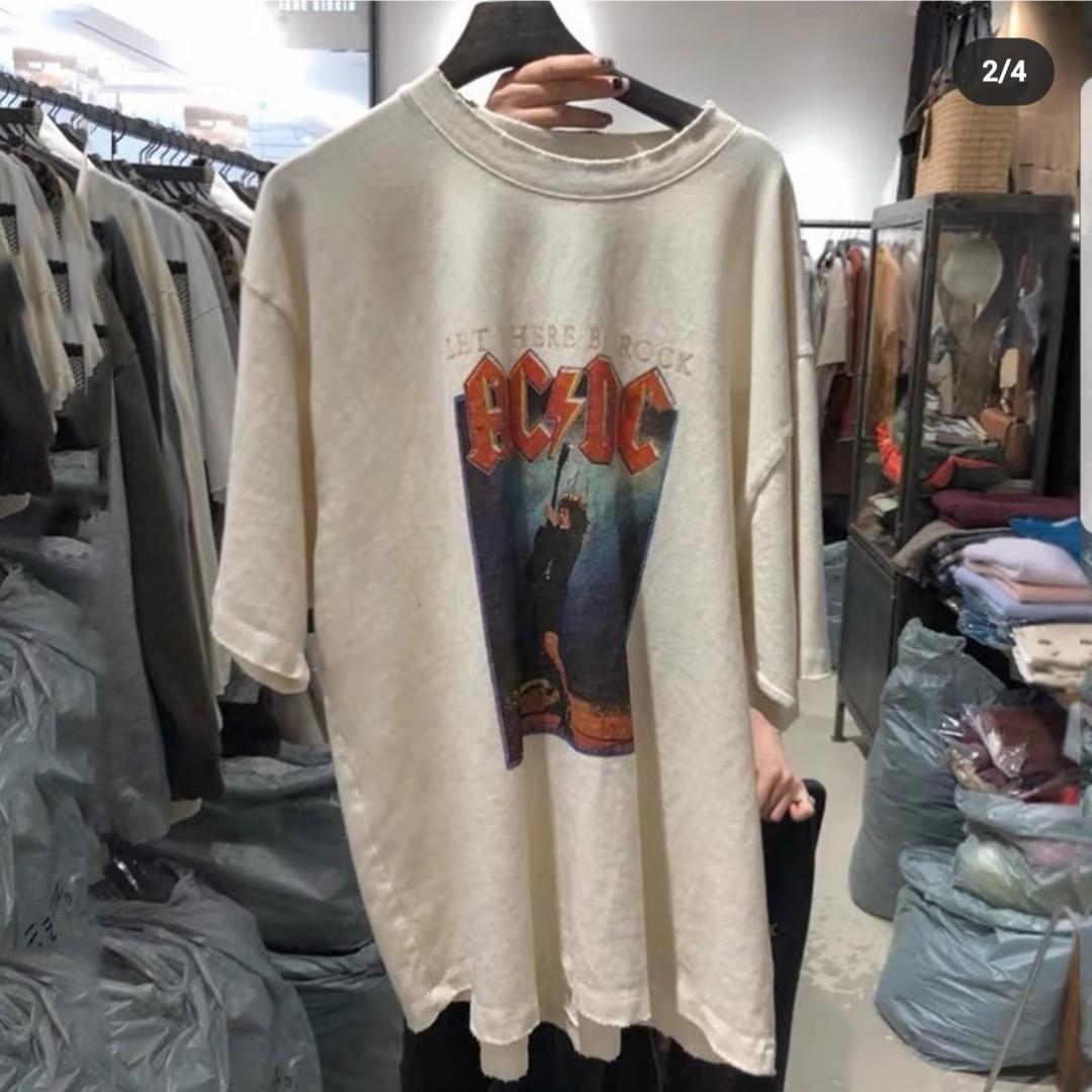 Ac Dc Oversized Shirt Women S Fashion Clothes Tops On Carousell