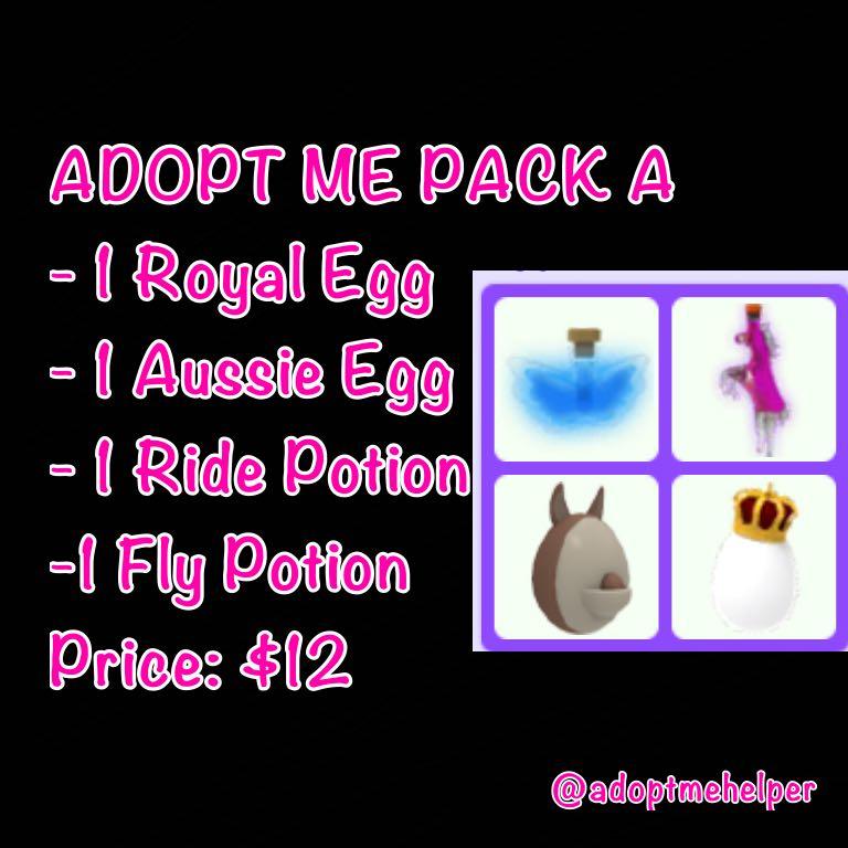 Adopt Me Pack Toys Games Video Gaming In Game Products On Carousell - details about roblox adopt me account with 4 ride able pet potions