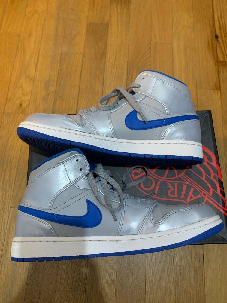 Air Jordan 1 Mid Wolf Grey Men s Fashion Footwear Sneakers on