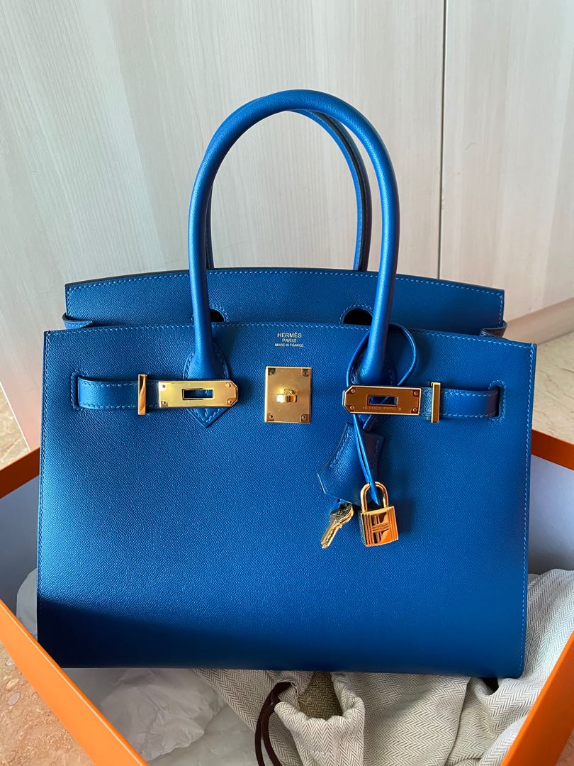 Hermes Birkin 30 Sellier Veau Madame Deep Blue - D Stamp - THE