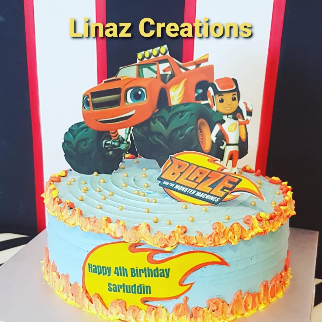 Customised Blaze Birthday Cake Need A Customised Cakes Contact Us At 86069748 Lina 92704523 Naz Food Drinks Baked Goods On Carousell - the sensational cakes roblox theme 3d cake new customized