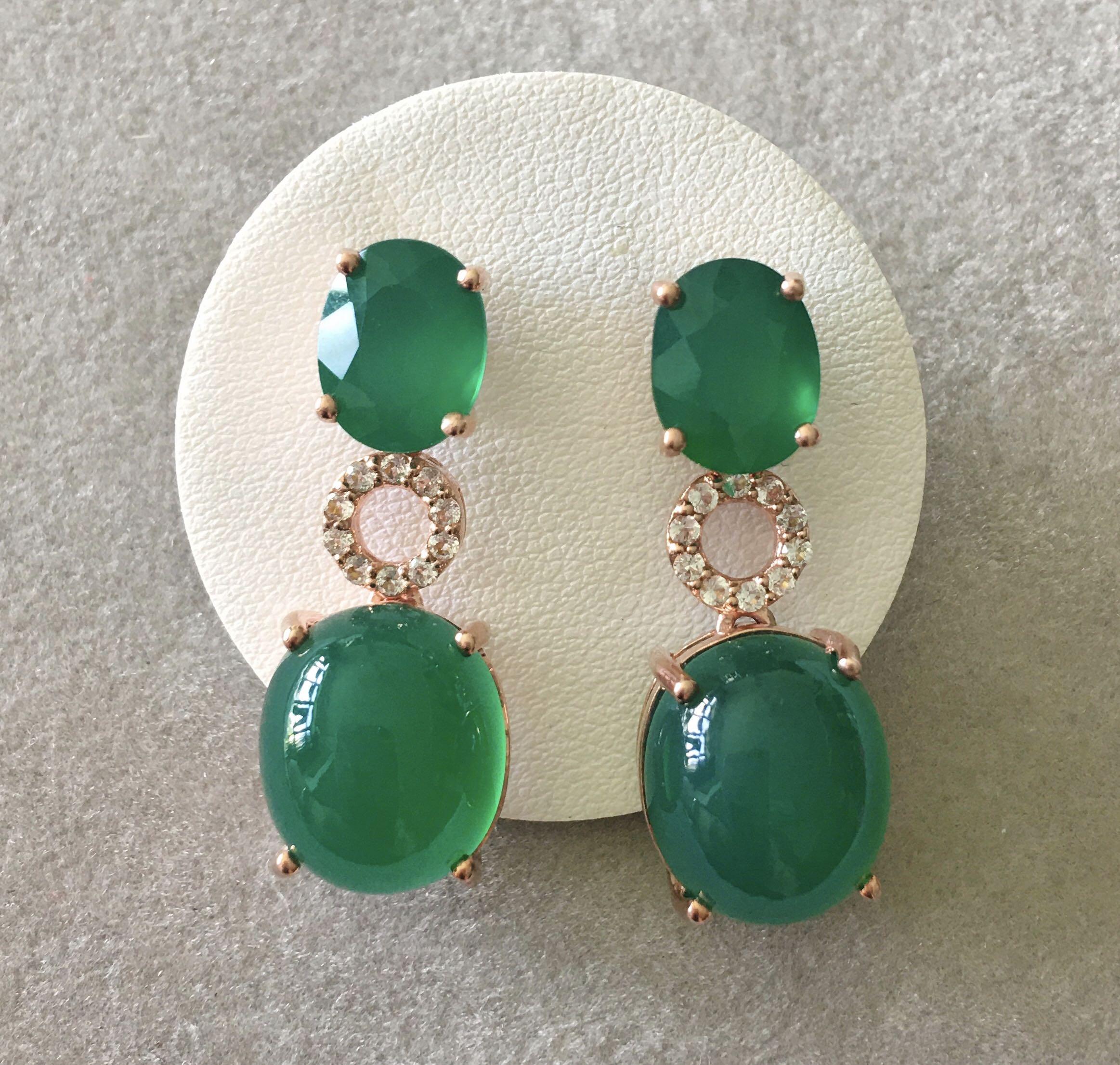 Green online agate earrings