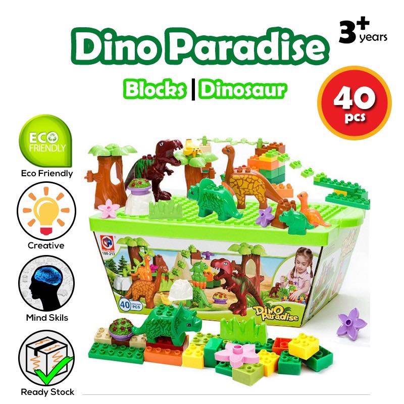 dinosaur with blocks