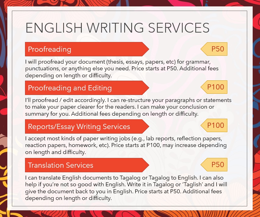 English Writing Services Everything Else Looking For On Carousell