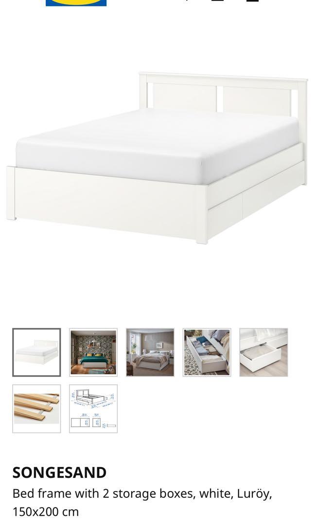 Ikea Queen Bed Frame With Mattress, White Queen Bed Frame With Storage Ikea