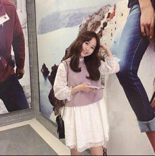 •INSTOCK• Ulzzang 2 In 1 Crochet Lace Dress