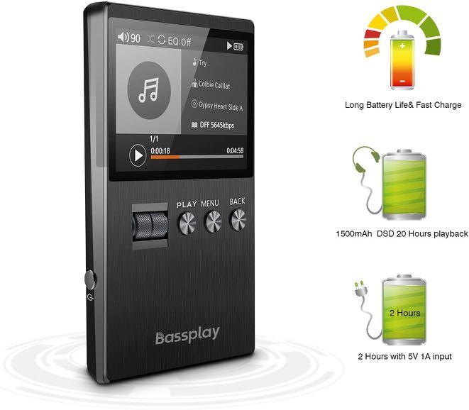 Lossless MP3 Player, Hifi Audio Digital Player Bassplay P5000 DAP DSD