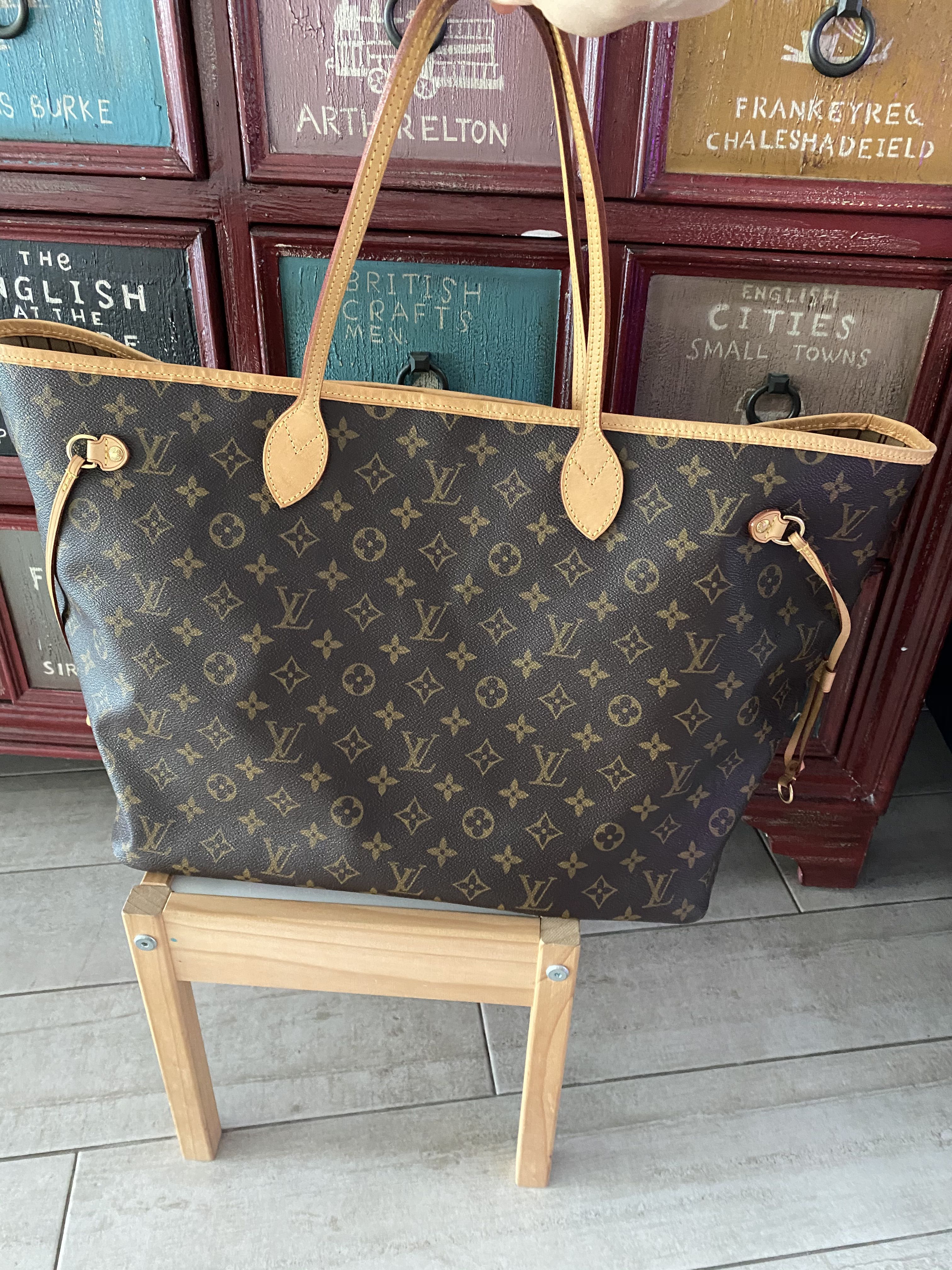 Louis Vuitton Neverfull Damier Azur PM Beige Lining - GB