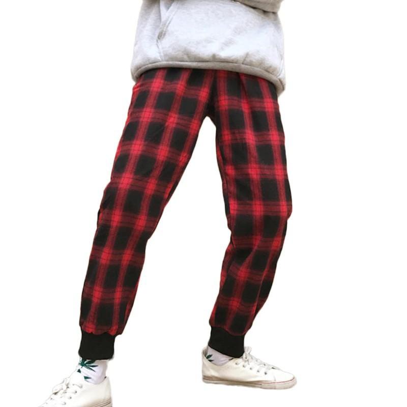 plaid pants red men