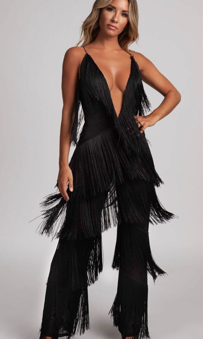 Malia fringe jumpsuit hot sale