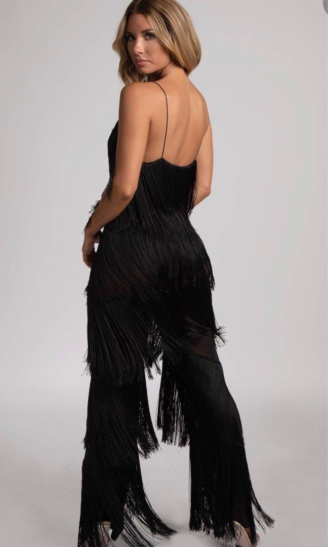 Meshki MALIA Fringe Jumpsuit NWT XS Women s Fashion Clothes on