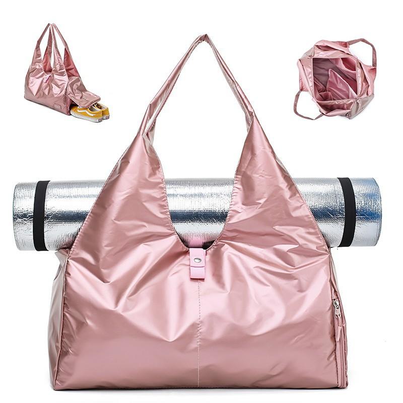 Metallic gym bag, Sports, Sports Apparel on Carousell