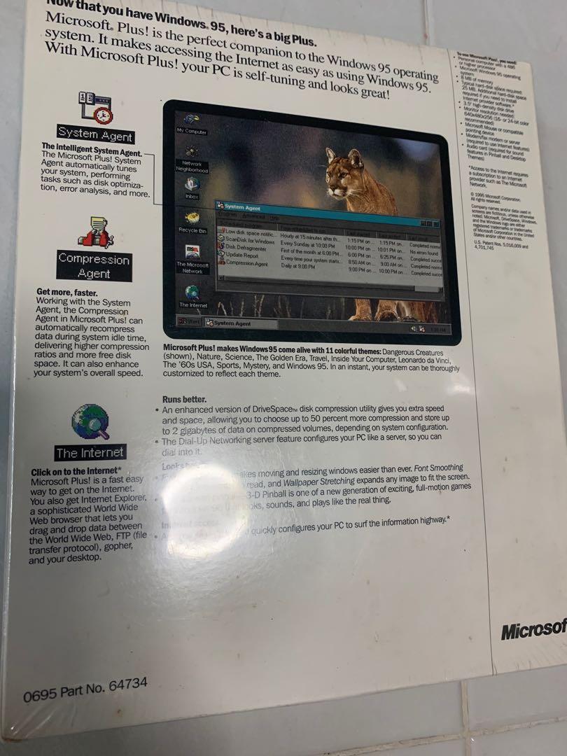 Microsoft Plus! software for Win 95, Vintage & Collectibles, Vintage ...