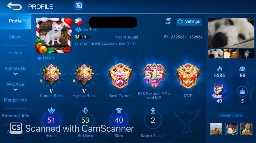 ML Account for sale! (Category: Others) located in Manila. Submitted by smfishi (Listing ID 1007705667, Image 1). Description: Mobile Legend Account for sale! Heroes, Skins and Emblems are already posted. Currently selling it since hindi ko na siya nagagamit. Baka may makinabang pa. Almost maxed out na yung ibang emblems so hindi ka na mahihirapan. Pm me! .