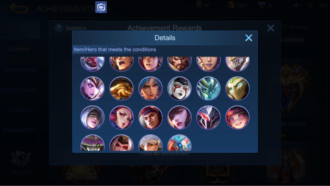 ML Account for sale! (Category: Others) located in Manila. Submitted by smfishi (Listing ID 1007705667, Image 3). Description: Mobile Legend Account for sale! Heroes, Skins and Emblems are already posted. Currently selling it since hindi ko na siya nagagamit. Baka may makinabang pa. Almost maxed out na yung ibang emblems so hindi ka na mahihirapan. Pm me! .