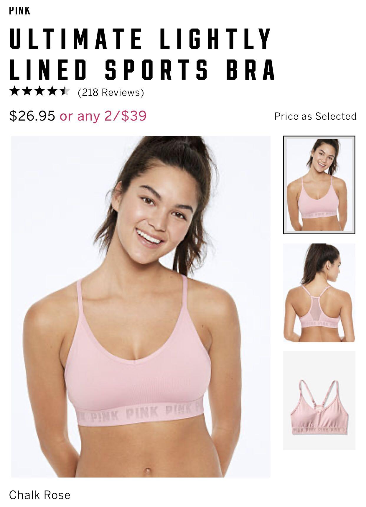 PINK Ultimate Lightly Lined Sports Bra, Women's Fashion, Tops