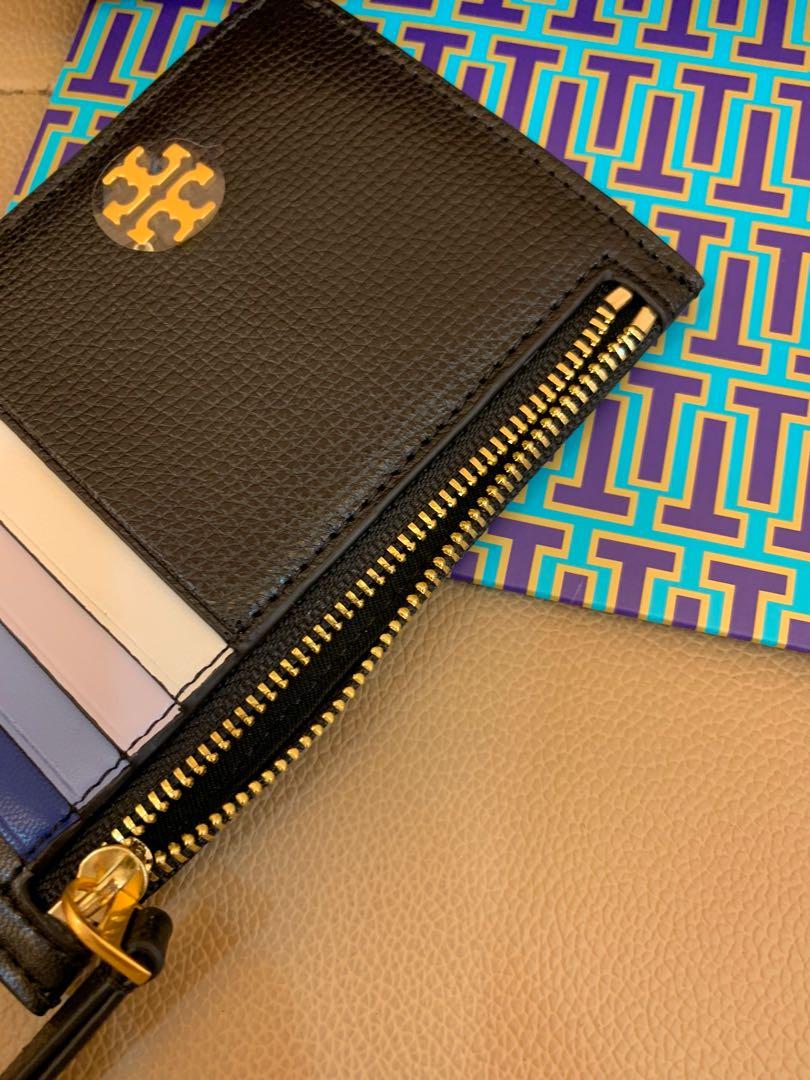 Ready Stock Authentic Tory Burch Kira slim card case in black card holder mini wallet