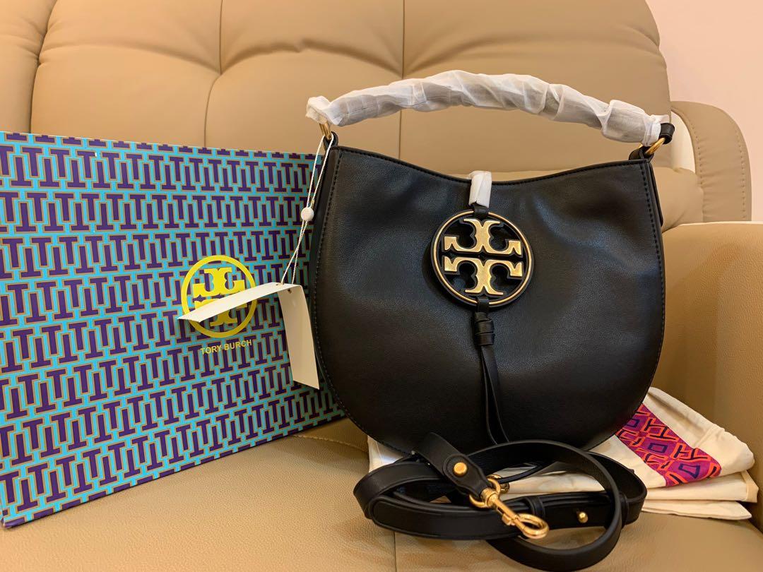 Ready Stock authentic Tory Burch metal miller mini hobo bag in black Raya  promotion, Luxury, Bags & Wallets on Carousell