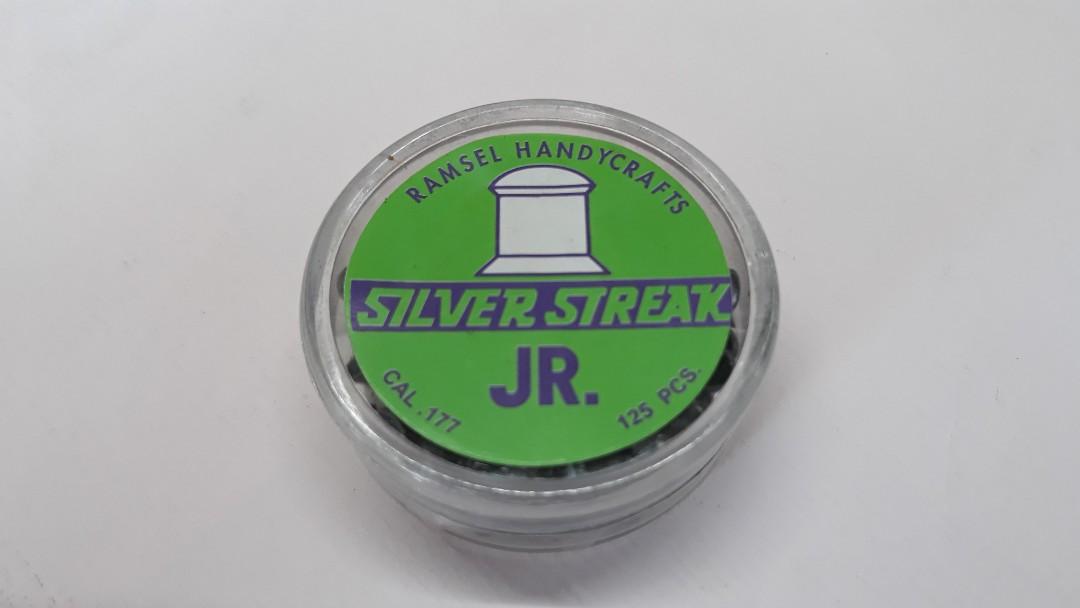 Silver Streak Caliber .177 Airgun Pellets (Category: Kites) located in Manila. Submitted by toncue (Listing ID 1007579297, Image 1). Description: Silver Streak Rounded Brand new/Sealed .177 caliber.