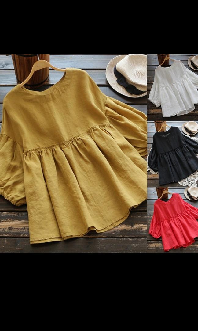 yellow and white blouse womens